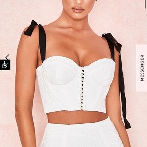 House of CB “Roccoco” White Broderie Anglaus Bustier Top